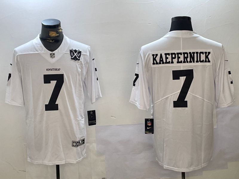 Men Oakland Raiders #7 Kaepernick White 2024 Nike Vapor Limited NFL Jersey style 2->new england patriots->NFL Jersey